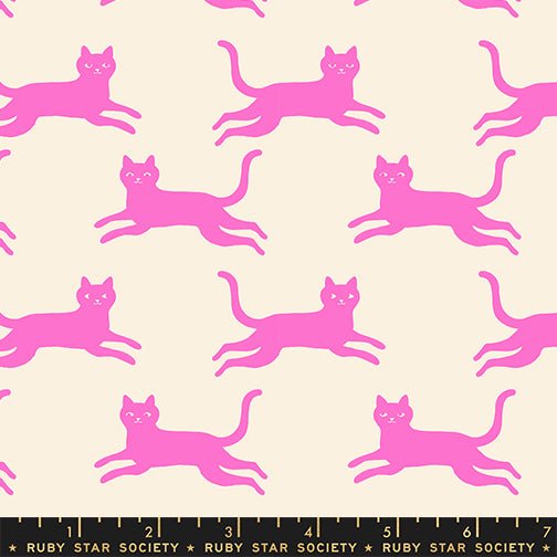 PRE-ORDER Oops All Cats by Sarah Watts- RS 2150 12 - Neon Pink- Half Yard- May 2027 - Modern Fabric Shoppe