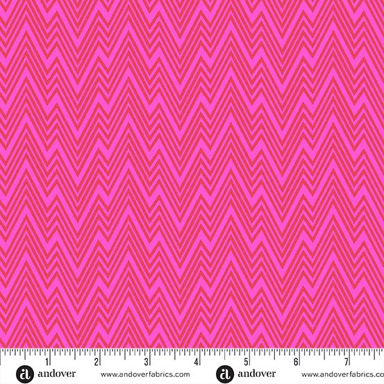 PRE - Order Perfect Day by Libs Elliott - Zigziig A - 10221 - E Pink - Half Yard - March 2026 - Modern Fabric Shoppe