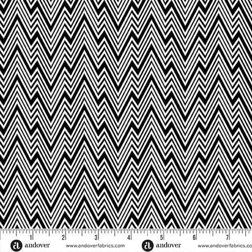 PRE - Order Perfect Day by Libs Elliott - Zigziig A - 10221 - K Black - Half Yard - March 2026 - Modern Fabric Shoppe