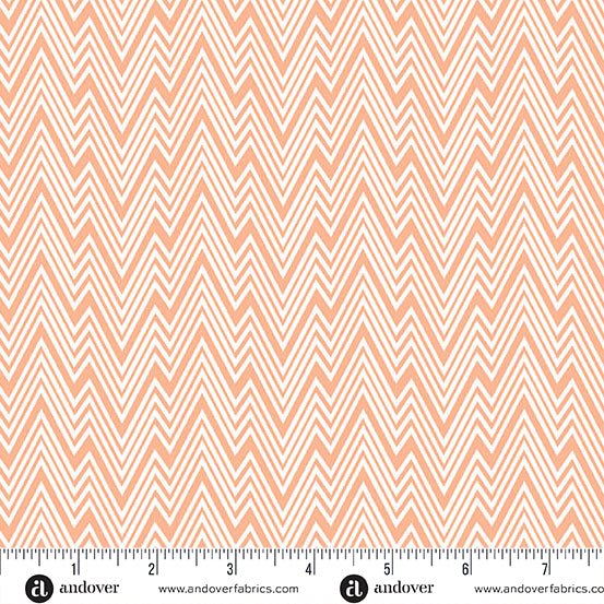 PRE - Order Perfect Day by Libs Elliott - Zigziig A - 10221 - O Orange - Half Yard - March 2026 - Modern Fabric Shoppe