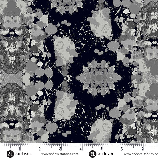 PRE - Order Phantasm by Libs Elliott - Dark Damask A - 1519 - C Raven - Half Yard - July 2025 - Modern Fabric Shoppe