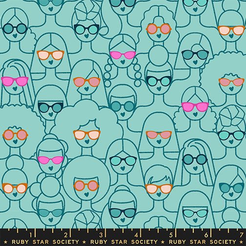 PRE - ORDER Poolside Too - Collaboration by Ruby Star Society - Shine Girl, Shine RS 5202 15 - Lagoon - Half Yard - April 2026 - Modern Fabric Shoppe