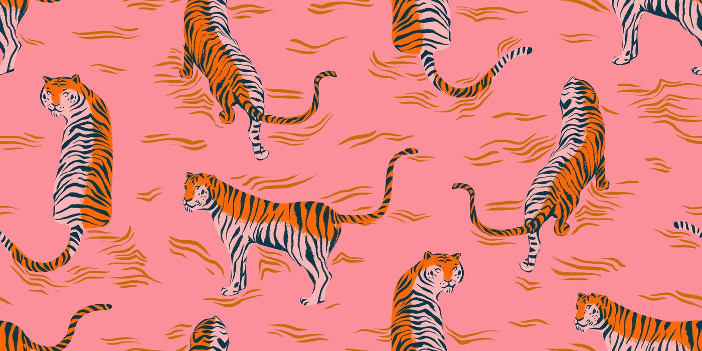 PRE - ORDER Poolside Too - Collaboration by Ruby Star Society - Tigress RS 5203 12 - Sorbet - Half Yard - April 2026 - Modern Fabric Shoppe