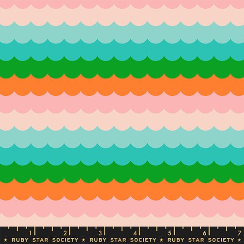 PRE - ORDER Poolside Too - Collaboration by Ruby Star Society - Umbrella Scallops RS 5199 13 - Verdant - Half Yard - April 2026 - Modern Fabric Shoppe