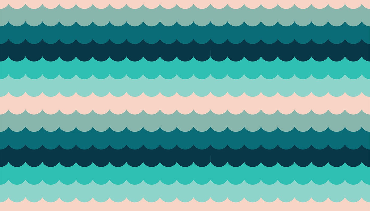 PRE - ORDER Poolside Too - Collaboration by Ruby Star Society - Umbrella Scallops RS 5199 16 - Peacock - Half Yard - April 2026 - Modern Fabric Shoppe