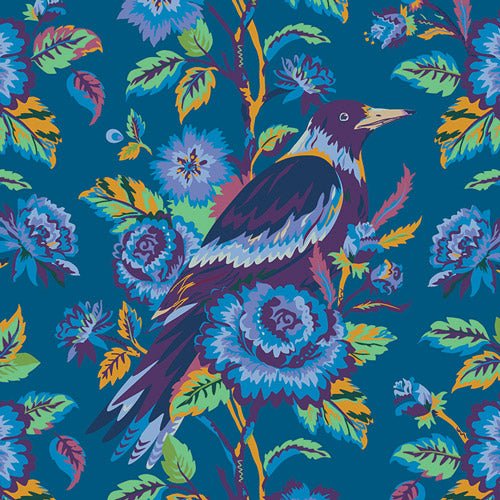 PRE-Order Regeneration by Kathy Doughty- Bird of Roses- RGN-27300 Nightfall- Half Yard- March 2027 - Modern Fabric Shoppe