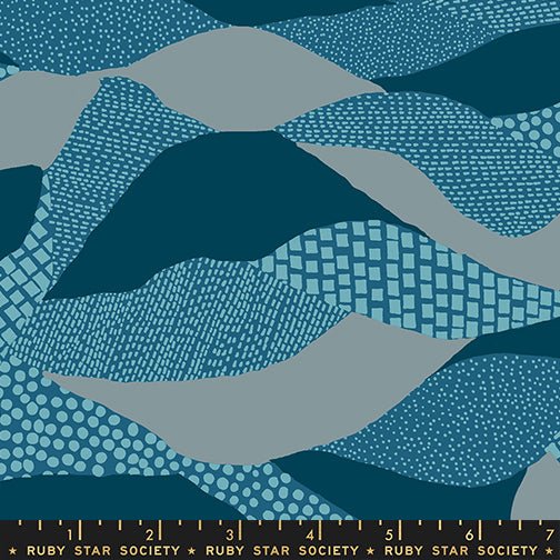 PRE - ORDER Reimagine Landscape by Jen Hewitt - Teal RS6053 16 - Half Yard - November 2025 - Modern Fabric Shoppe