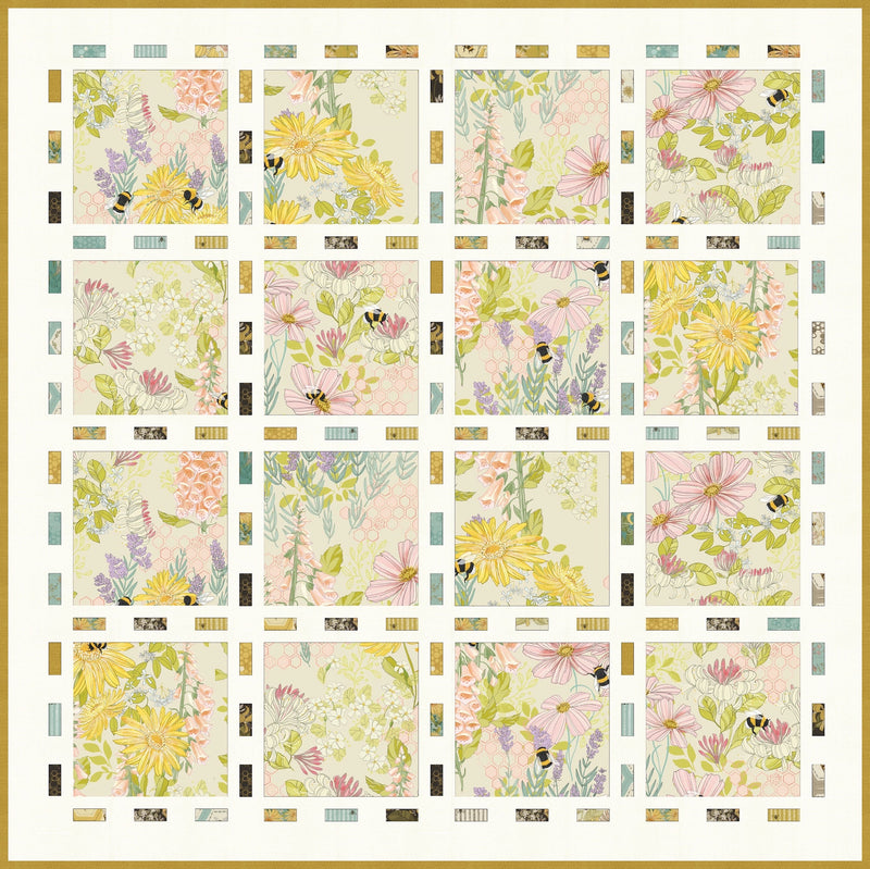 PRE - ORDER Robin Pickens - Bee Spoken Lines - Cream Quilt Kit - featuring Pollinators - December 2026 - Modern Fabric Shoppe