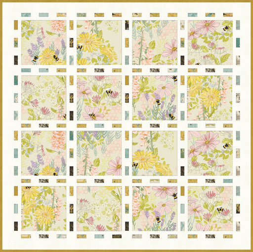 PRE - ORDER Robin Pickens - Bee Spoken Lines - Cream Quilt Kit - featuring Pollinators - December 2026 - Modern Fabric Shoppe