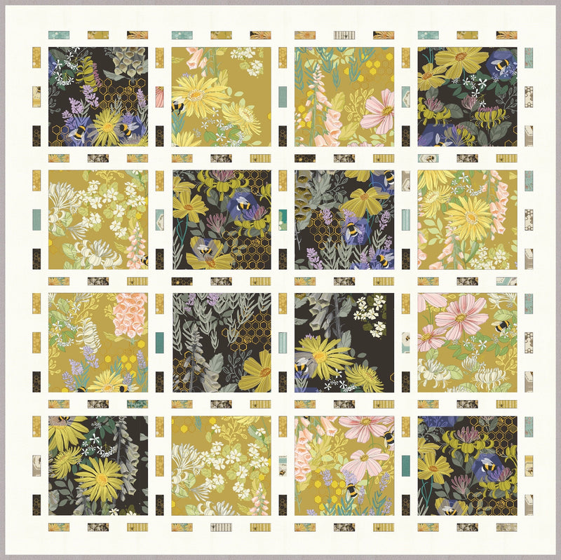 PRE - ORDER Robin Pickens - Bee Spoken Lines - Stone Quilt Kit - featuring Pollinators - December 2026 - Modern Fabric Shoppe