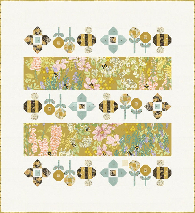 PRE - ORDER Robin Pickens - Gathering Honey - Cream Quilt Kit - featuring Pollinators - December 2026 - Modern Fabric Shoppe