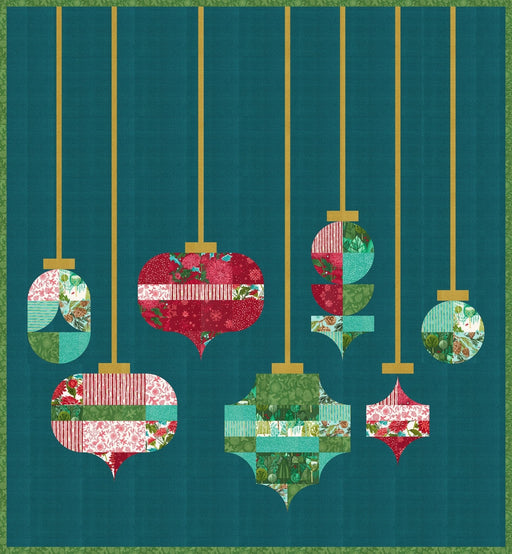 PRE-ORDER Robin Pickens-Ornamental Delight- Teal Quilt Kit- featuring Mum's Christmas- May 2027 - Modern Fabric Shoppe