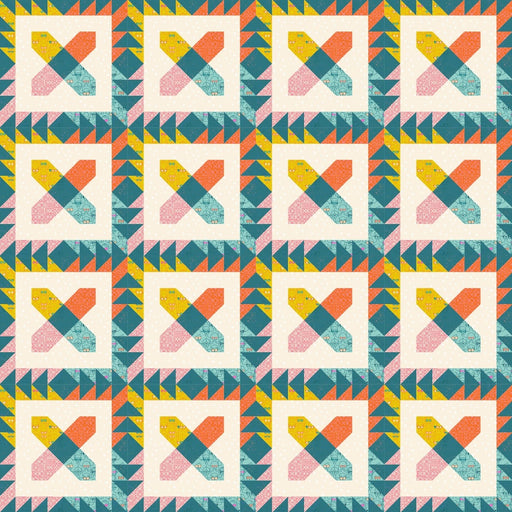 PRE - ORDER Ruby Star Society Collaboration - Crossed Paws Quilt Kit featuring Poolside Too - April 2026 - Modern Fabric Shoppe