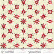 PRE-Order Sally Kelly- Celestial Skies- Starburst 55846D-10-Cream/Red- Half Yard- May 2027 - Modern Fabric Shoppe