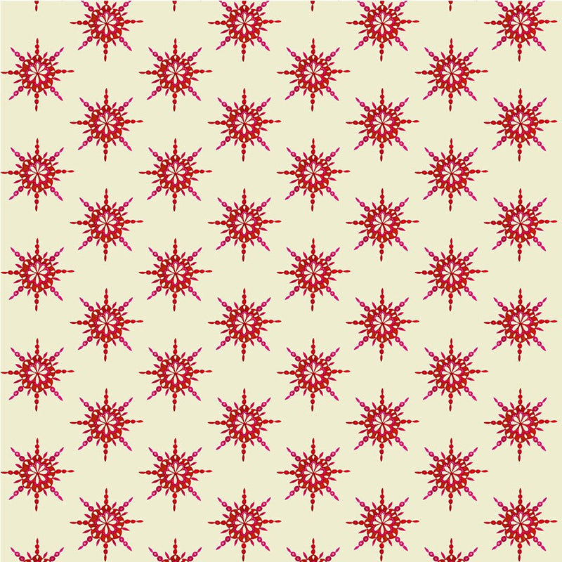 PRE-Order Sally Kelly- Celestial Skies- Starburst 55846D-10-Cream/Red- Half Yard- May 2027 - Modern Fabric Shoppe