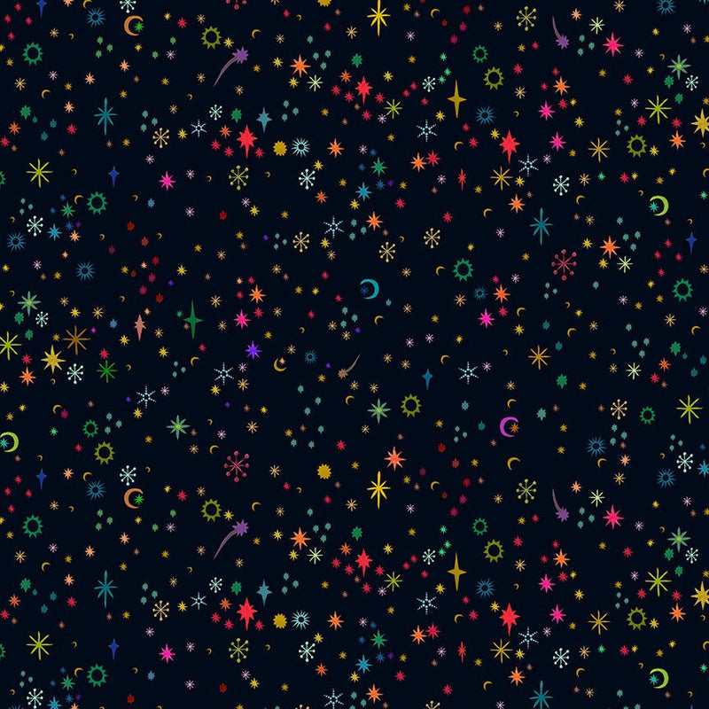 PRE-Order Sally Kelly- Celestial Skies- Stella Sky 55847D-3-Night-Multi- Half Yard- May 2027 - Modern Fabric Shoppe