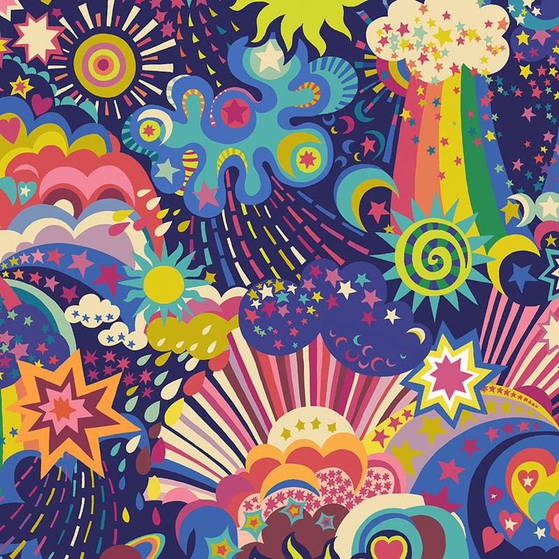 PRE-Order Sally Kelly- Cosmos- Deep Space 55148D-1 - Half Yard- November 2026 - Modern Fabric Shoppe