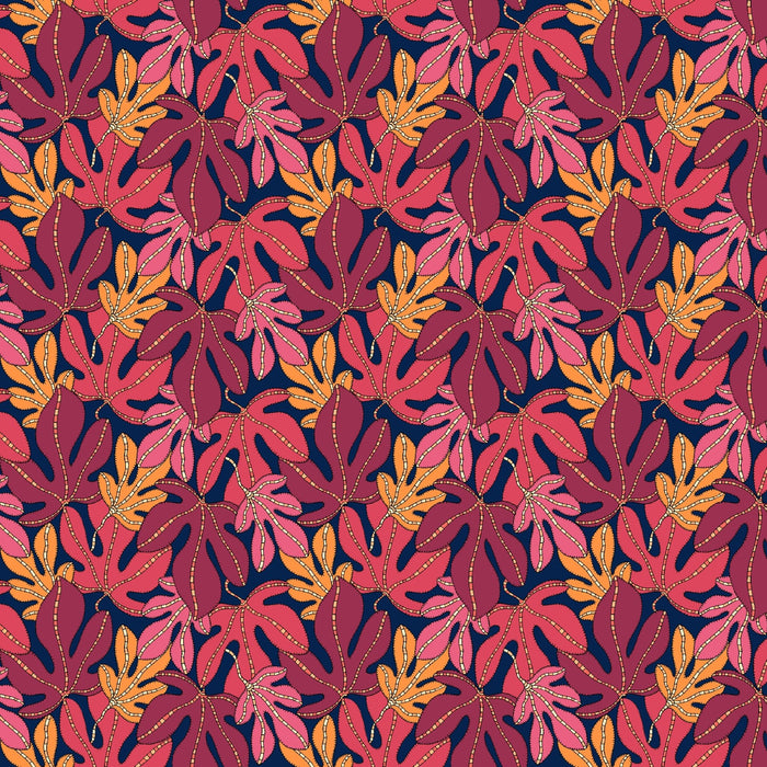 PRE - Order Sally Kelly - Sunshine - Monstera 54976D - 1 Indigo - Half Yard - April 2026 - Modern Fabric Shoppe