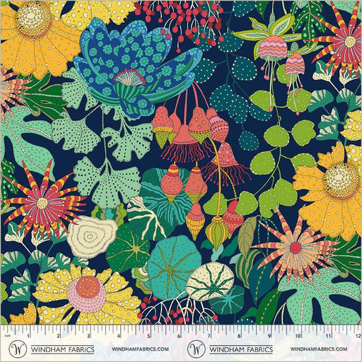 PRE - Order Sally Kelly - Sunshine - Peony Park 54974D - 1 Indigo - Half Yard - April 2026 - Modern Fabric Shoppe