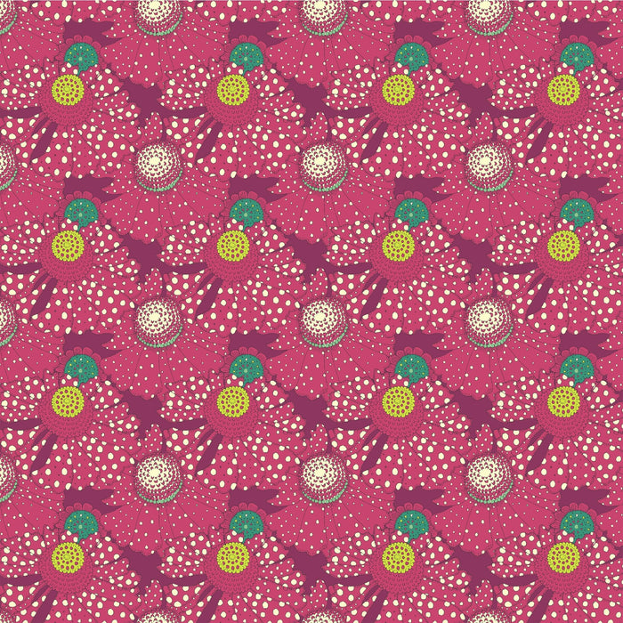PRE - Order Sally Kelly - Sunshine - Polka Flower 54975D - 3 Plum - Half Yard - April 2026 - Modern Fabric Shoppe