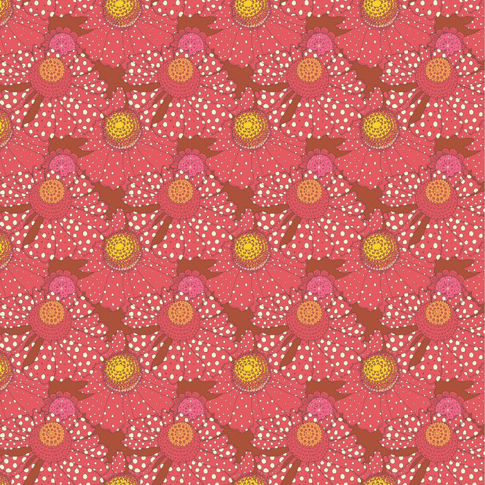 PRE - Order Sally Kelly - Sunshine - Polka Flower 54975D - 4 Crimson - Half Yard - April 2026 - Modern Fabric Shoppe