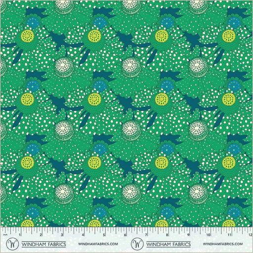 PRE - Order Sally Kelly - Sunshine - Polka Flower 54975D - 5 Chlorophyll - Half Yard - April 2026 - Modern Fabric Shoppe