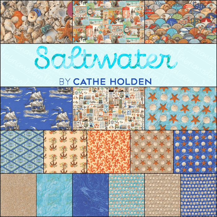 PRE - ORDER - Saltwater by Cathe Holden - Half Yard Bundle - March 2026 - Modern Fabric Shoppe