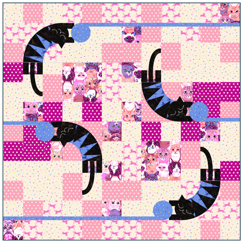 PRE-ORDER Sarah Watts- Cat Lady Quilt Kit featuring Oops All Cats!- May 2027 - Modern Fabric Shoppe