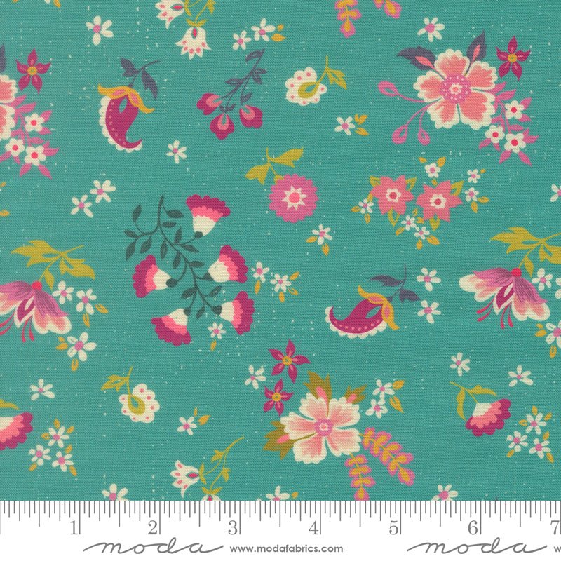 PRE - Order Sitara by Crystal Manning - Davina Blue Chili 11982 16 - Half Yard - September 2026 - Modern Fabric Shoppe