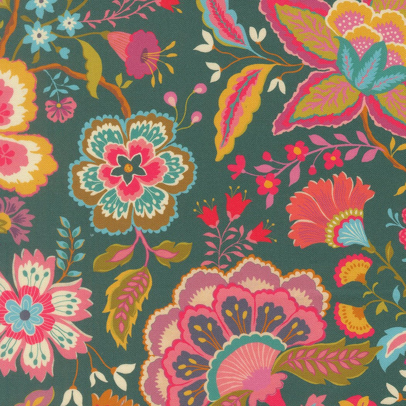 PRE - Order Sitara by Crystal Manning - Jasmine Dark Teal 11980 14 - Half Yard - September 2026 - Modern Fabric Shoppe