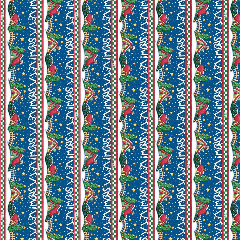 PRE - Order Snow Days by Mary Engelbreit - Let it Snow PWMY037.BLUE - Half Yard June 2026 - Modern Fabric Shoppe