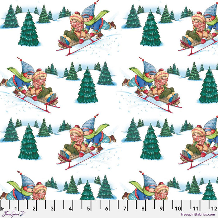 PRE - Order Snow Days by Mary Engelbreit - Sleddin' Spot PWMY042.WHITE - Half Yard June 2026 - Modern Fabric Shoppe