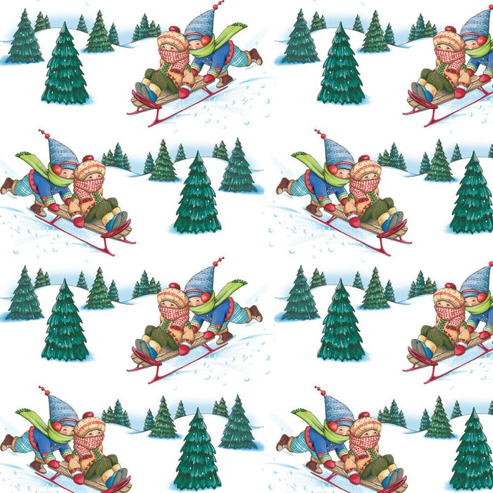 PRE - Order Snow Days by Mary Engelbreit - Sleddin' Spot PWMY042.WHITE - Half Yard June 2026 - Modern Fabric Shoppe