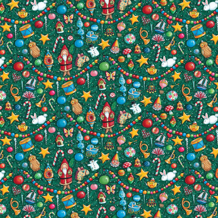 PRE - Order Snow Days by Mary Engelbreit - Time to Decorate PWMY035.EVERGREEN - Half Yard June 2026 - Modern Fabric Shoppe
