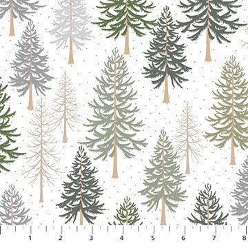 PRE - Order Snowfall by Pippa Shaw - Trees 91029M - 10 White - Half Yard - June 2025 - Modern Fabric Shoppe