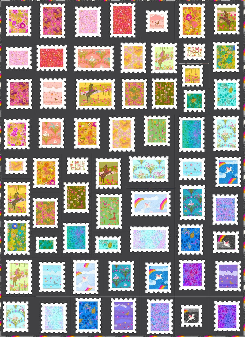 PRE - Order Stamp Quilt Kit - Dark featuring Menagerie by Alison Glass - November 2026 - Modern Fabric Shoppe