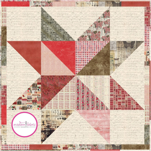 PRE-ORDER Standout Star Quilt Kit featuring Electric Elements- Red by Tim Holtz- November 2024 - Modern Fabric Shoppe