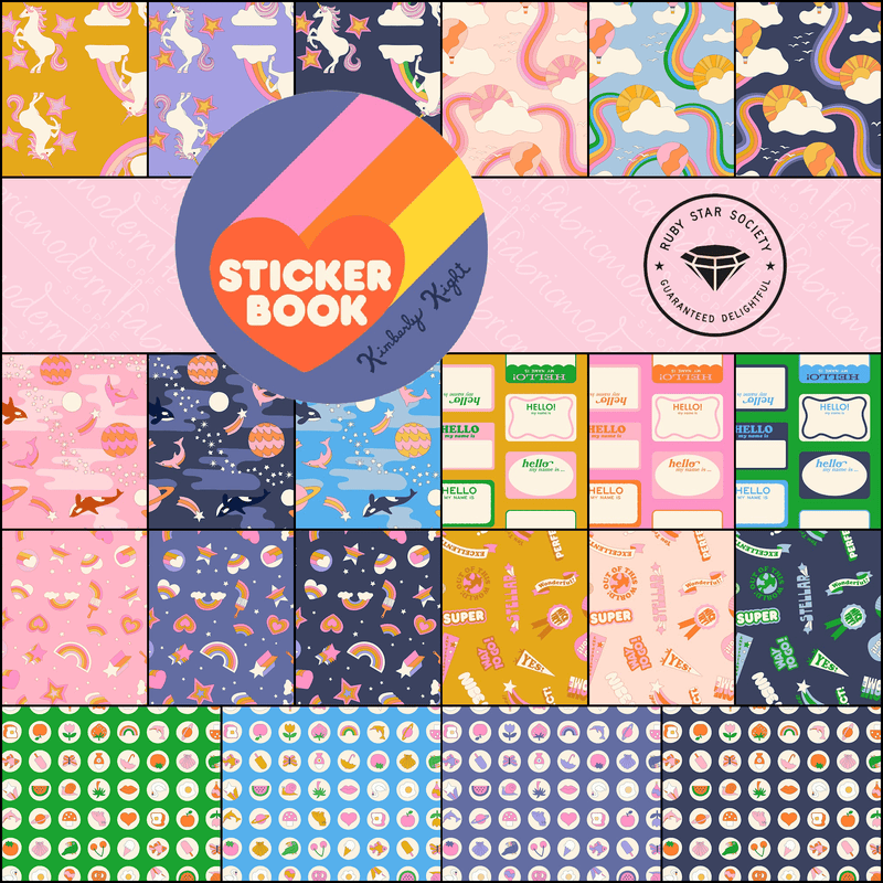 PRE-ORDER Sticker Book by Kimberly Kight- Fat Quarter Bundle- June 2027 - Modern Fabric Shoppe