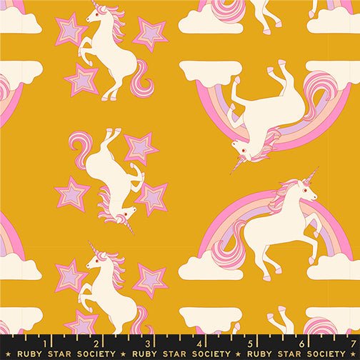PRE-ORDER Sticker Book by Kimberly Kight- RS3118 11- Goldenrod - Half Yard- June 2027 - Modern Fabric Shoppe