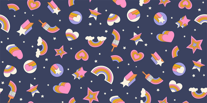 PRE-ORDER Sticker Book by Kimberly Kight- RS3121 17- Bluebell - Half Yard- June 2027 - Modern Fabric Shoppe