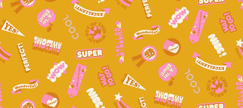 PRE-ORDER Sticker Book by Kimberly Kight- RS3122 13-Goldenrod - Half Yard- June 2027 - Modern Fabric Shoppe