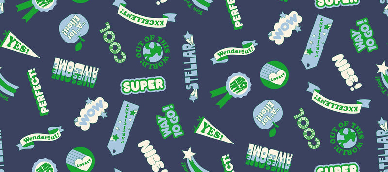 PRE-ORDER Sticker Book by Kimberly Kight- RS3122 15-Bluebell - Half Yard- June 2027 - Modern Fabric Shoppe