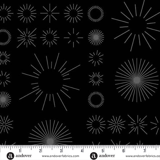 PRE - ORDER Still by Libs Elliott - Black Burst A - 1347 - K Half Yard - March 2025 - Modern Fabric Shoppe