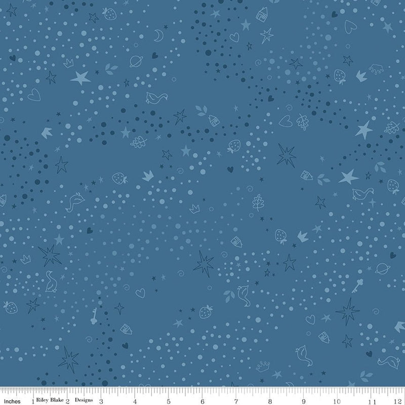 PRE - Order Storybook Basics by Jennifer Long - C365 Coastal Blue - Half Yard January 2027 - Modern Fabric Shoppe