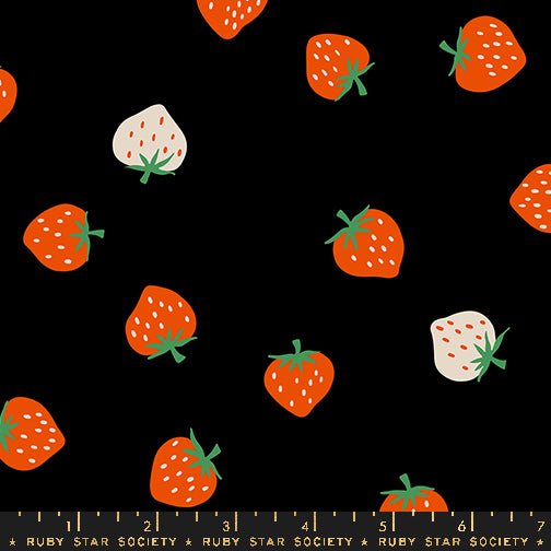 PRE - ORDER Strawberry by Kimberly Kight - Strawberry Black RS3085 22 - Half Yard - May 2025 - Modern Fabric Shoppe