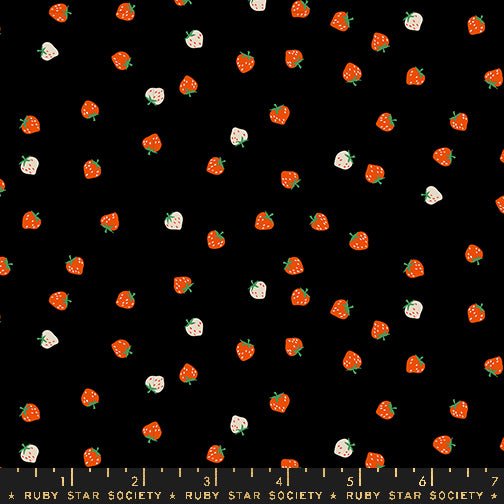 PRE - ORDER Strawberry by Kimberly Kight - Strawberry Black RS3086 13 - Half Yard - May 2025 - Modern Fabric Shoppe