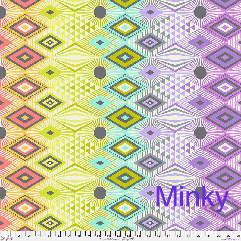 PRE-Order Tabby Road Deja Vu- MINKY Disco Lucy MKTP003.PRISM- Half Yard - Modern Fabric Shoppe