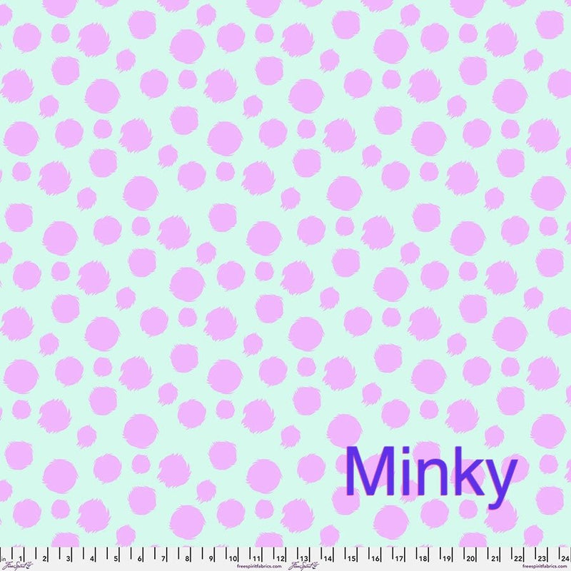 PRE-Order Tabby Road Deja Vu- MINKY Fur Ball MKTP001.TECHNOMINT- Half Yard - Modern Fabric Shoppe