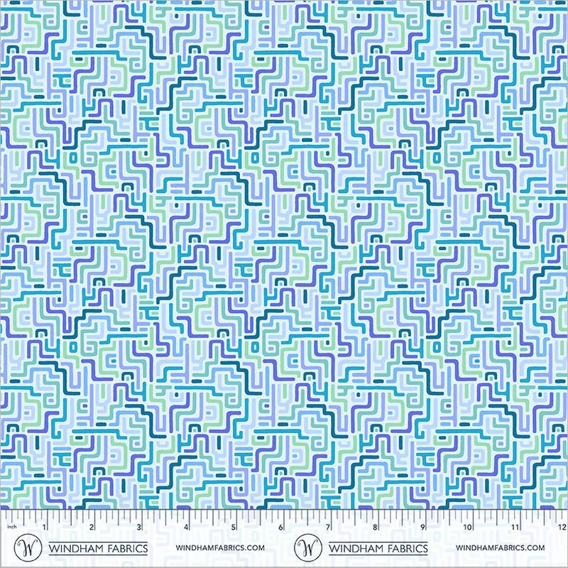 PRE-Order Tamara Kate- The Botanist - Labyrinth 55761-18 Waterway - Half Yard- June 2027 - Modern Fabric Shoppe