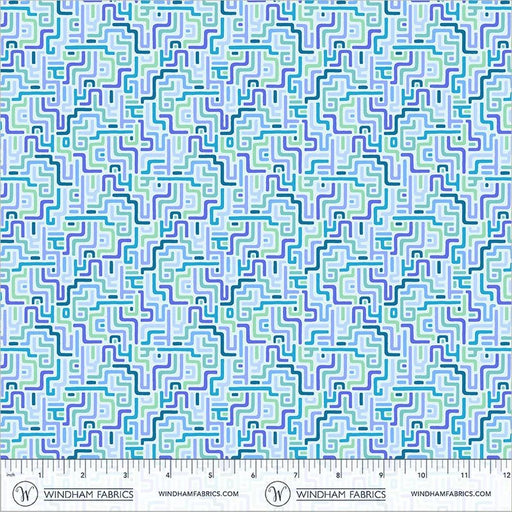 PRE-Order Tamara Kate- The Botanist - Labyrinth 55761-18 Waterway - Half Yard- June 2027 - Modern Fabric Shoppe